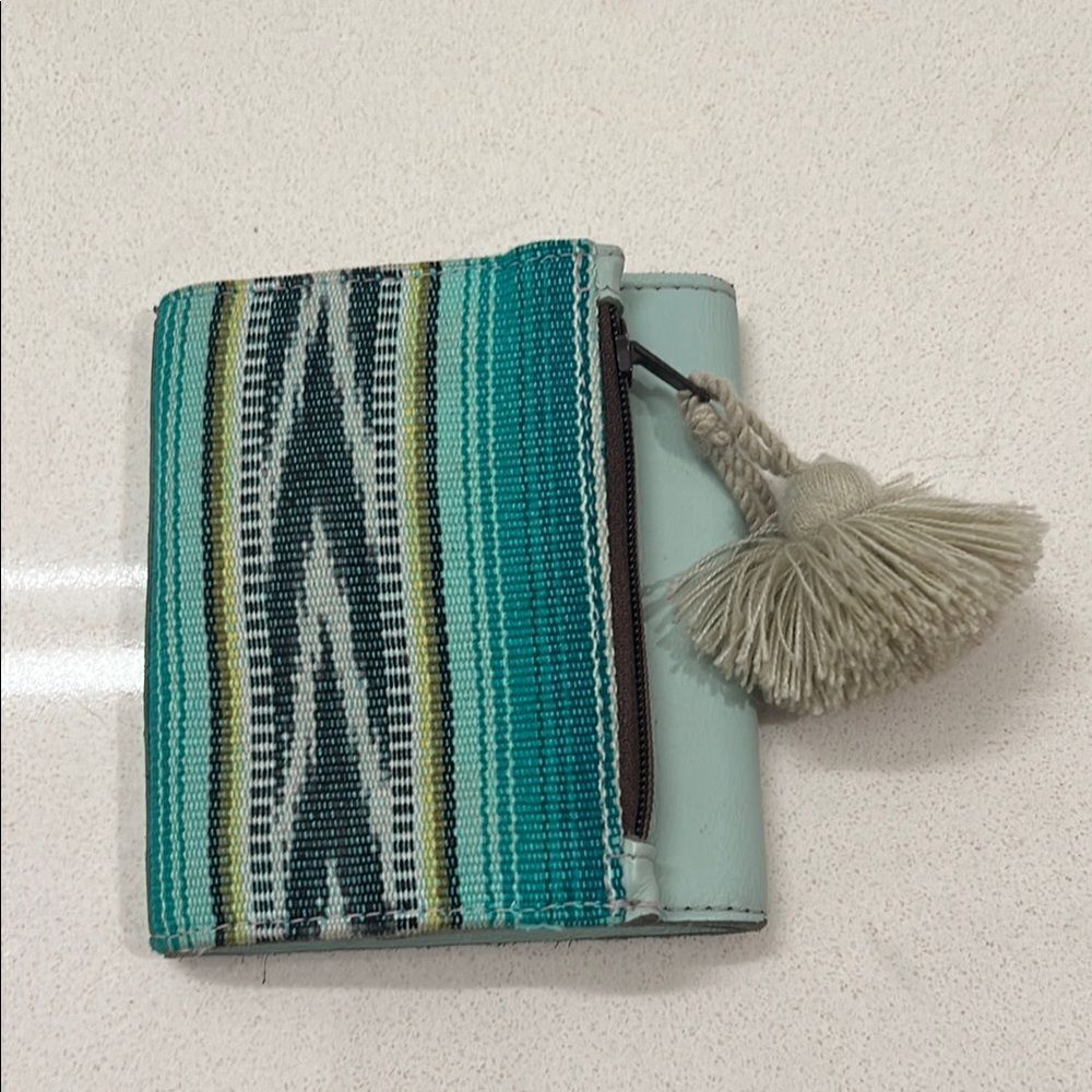 Nena & Co Leather Artisan Wallet, Mint Green